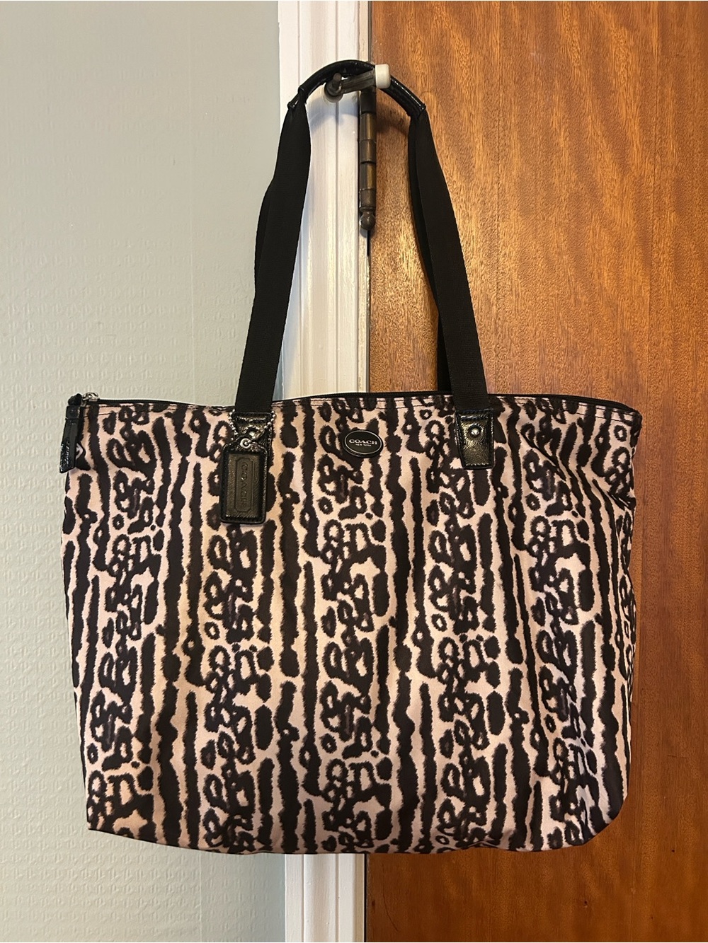 Coach Ocelot nylon 2 piece weekender bag